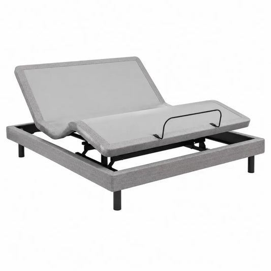 Estructura de cama articulada eléctrica tapizada gris acero y tejido 160 x 200 cm base ajustable con mando